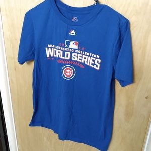 EUC Majestic Chicago Cubs 2016 world series shirt